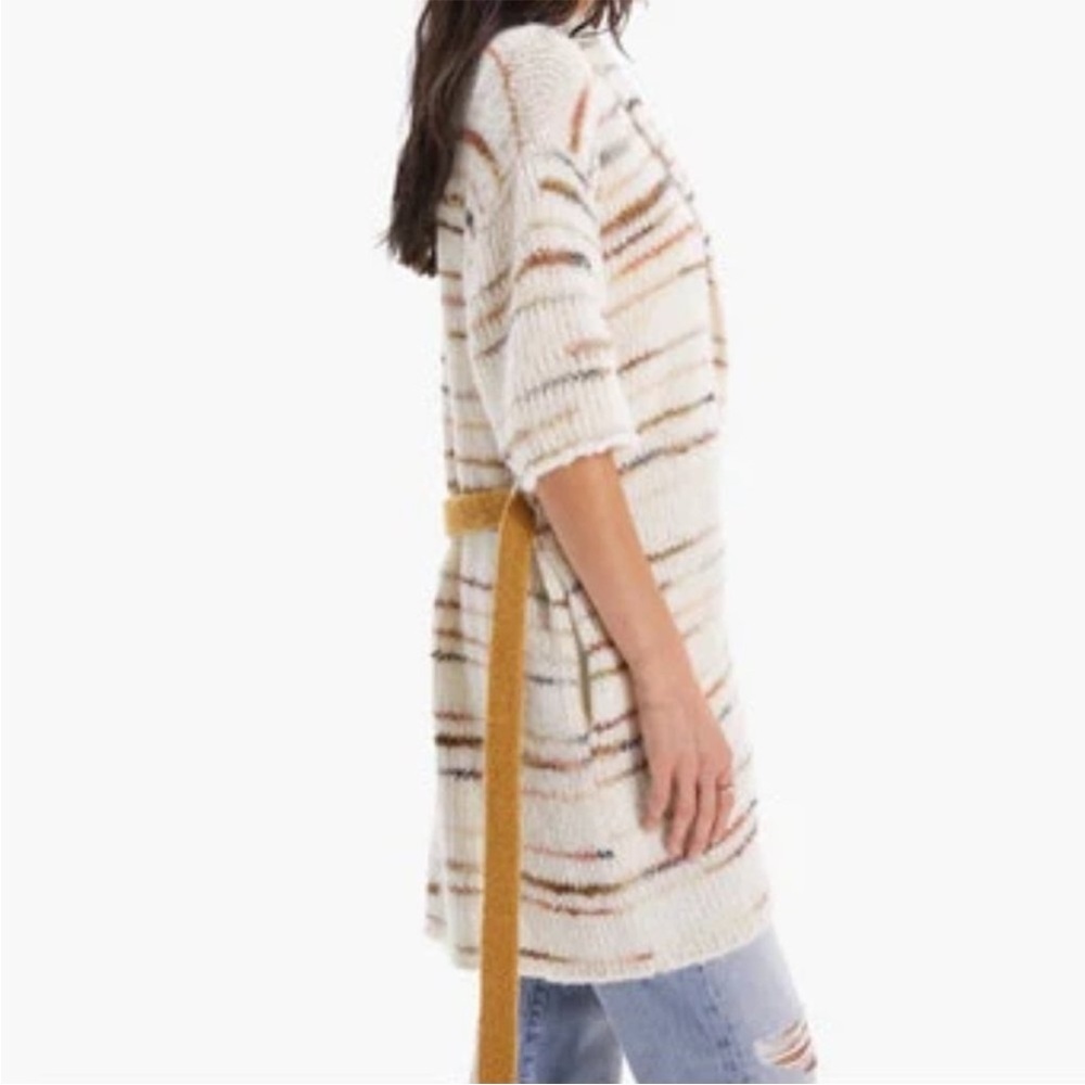 MOTHER The Drop short sleeve hip cardigan in between takes Alpaca Small/Medium - Picture 3 of 9
